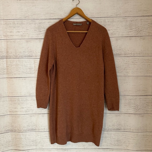 Vince Vince V Neck Cashmere Wool Sweater Dress - Picture 5 of 14